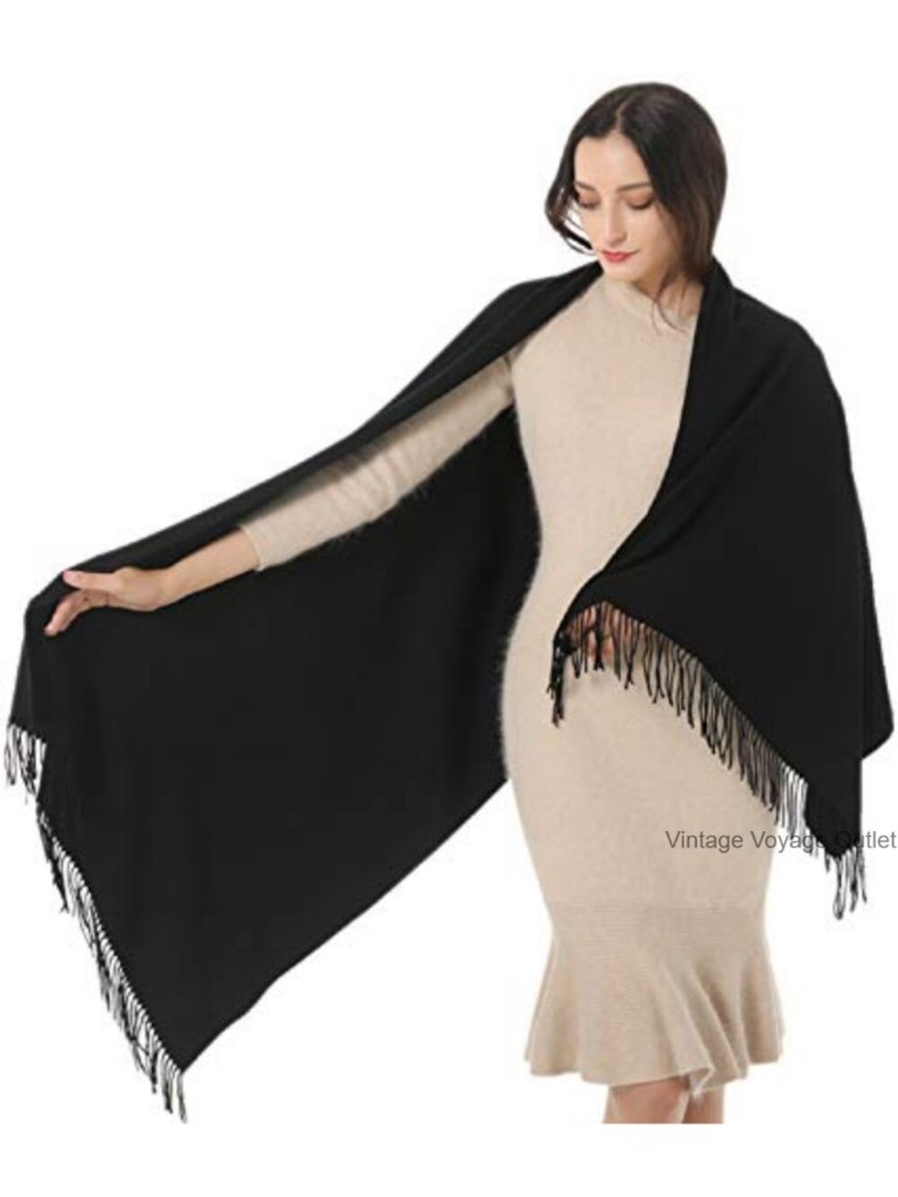 Large Pashmina Shawl Wrap 70% Acrylic 30% Cashmere Winter Scarf